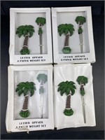 (4) Tropical Letter Opener / Paper Weight Sets NOS