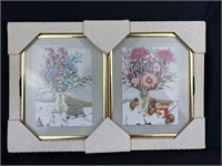 Pair of Lovely Floral Art Pieces - NOS