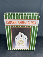 Vintage NOS Ceramic Animal Clock