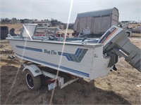 Mid 60's Blue Fin Boat with Shore Landr Trailer