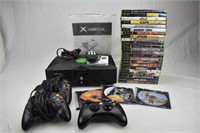Xbox Gaming System, 3 Controllers, & 27 Games