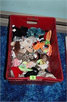 Red tote full of beanie babies standard sized