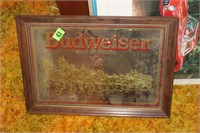 budweiser mirror, some lettering is peeling