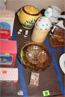lot of dishes, crock , cookie jar