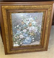 Ornately Carved Frame with Floral Print