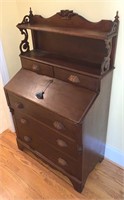 Antique Secretary, Open Bookshelf Top