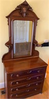 Victorian Chest with Mirror, Candle Stands