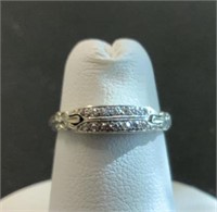 18 kt Vintage White Gold Diamond Band