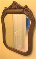 Antique Wood Hall Mirror