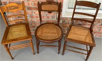 Antique Cane Bottom Chairs(Lot of 3)