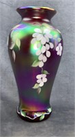 Fenton 2003 Ruby Iridized Satin Vase