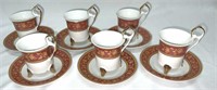 Set of Six Demitasse Cups & Saucers