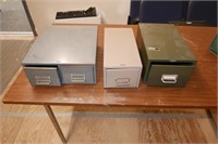 Three Metal Card File Boxes