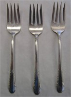 3.8oz Sterling Silver Forks - 3 Salad Forks