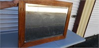 Framed beveled glass mirror