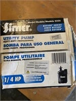 Simer pump, unused, torn box