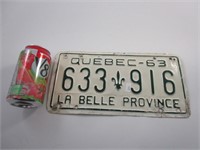 Plaque Québec vintage 1963