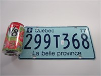 Plaque Québec vintage 1977