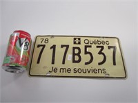 Plaque Québec vintage 1978