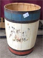 Vintage Red White and Blue Wooden Nail Keg