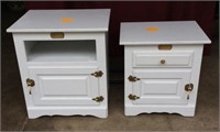 Painted White Clad Storage End Tables