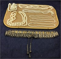 Pearl-Type Jewelry/Beautiful Heavy Vntg Metal Belt