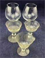 Vntg Glass Stemware & Snifters & Punch Cups