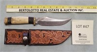 Custom Handmade Hunting Knife with Sheath