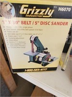 Grizzly 1" X 30" / 5" Disc Sander in Box