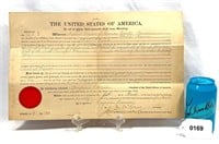 1890 President Benjamin Harrison Signed Land Deed