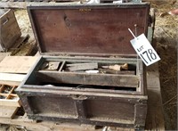 Antique tool box with tools