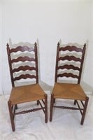 2 Vintage Ladder Back Chairs in VGC