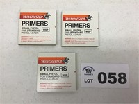 WINCHESTER SMALL PISTOL PRIMERS 100 to a box