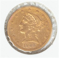 Coin 1905-S Coronet Head Gold $5 Half Eagle