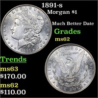 1891-s Morgan Dollar $1 Grades Select Unc