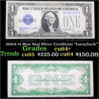 1928A $1 Blue Seal Silver Certificate "funnyback"