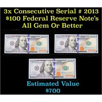 ***Auction Highlight*** 3x Consecutive Serial # 20