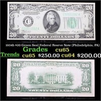 1934b $20 Green Seal Federal Resrve Note (Philadel