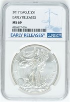 Coin 2017 American Silver Eagle NGC MS69