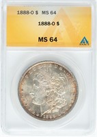 Coin 1888-O Morgan Silver Dollar - ANACS MS64