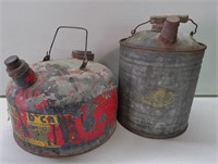 2 Galvanized Metal Gas Cans