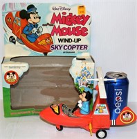 Mickey Mouse Wind-Up Sky Copter in Box