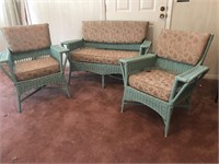 !!!WOW!!! AMAZING BLUE ANTIQUE WICKER SET!!!