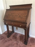 GORGEOUS ANTIQUE EMPIRE DROP FRONT DESK