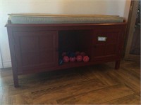 Barn Red Entry Bench w/Doors