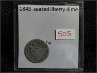 1845 SEATED DIME