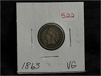 1863 INDIAN CENT VG