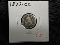 1877 CC SEATED DIME