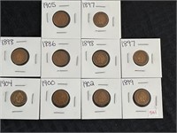 LOT OF 10 INDIAN HEAD CENTS