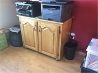 Solid Wood Double Filing Cabinet & Printer Stand